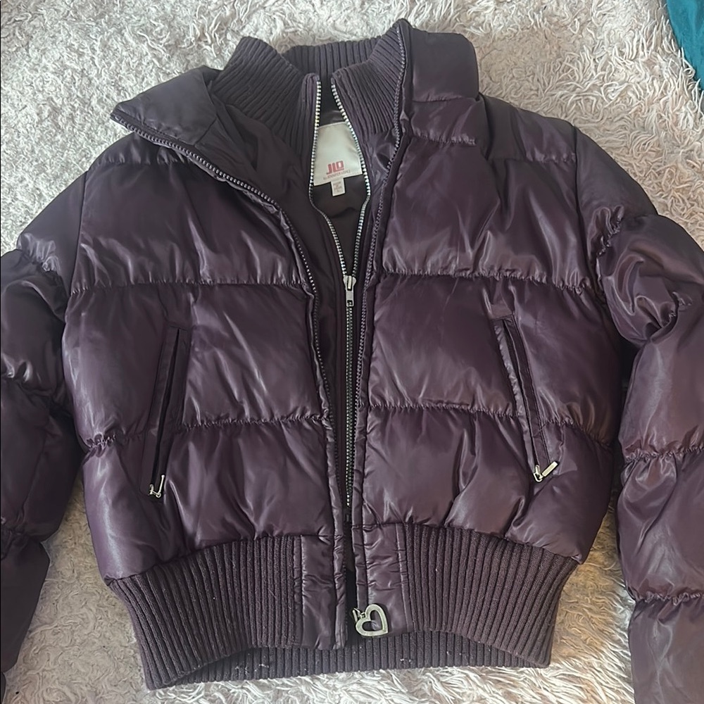 JLO Purple Puffer Jacket